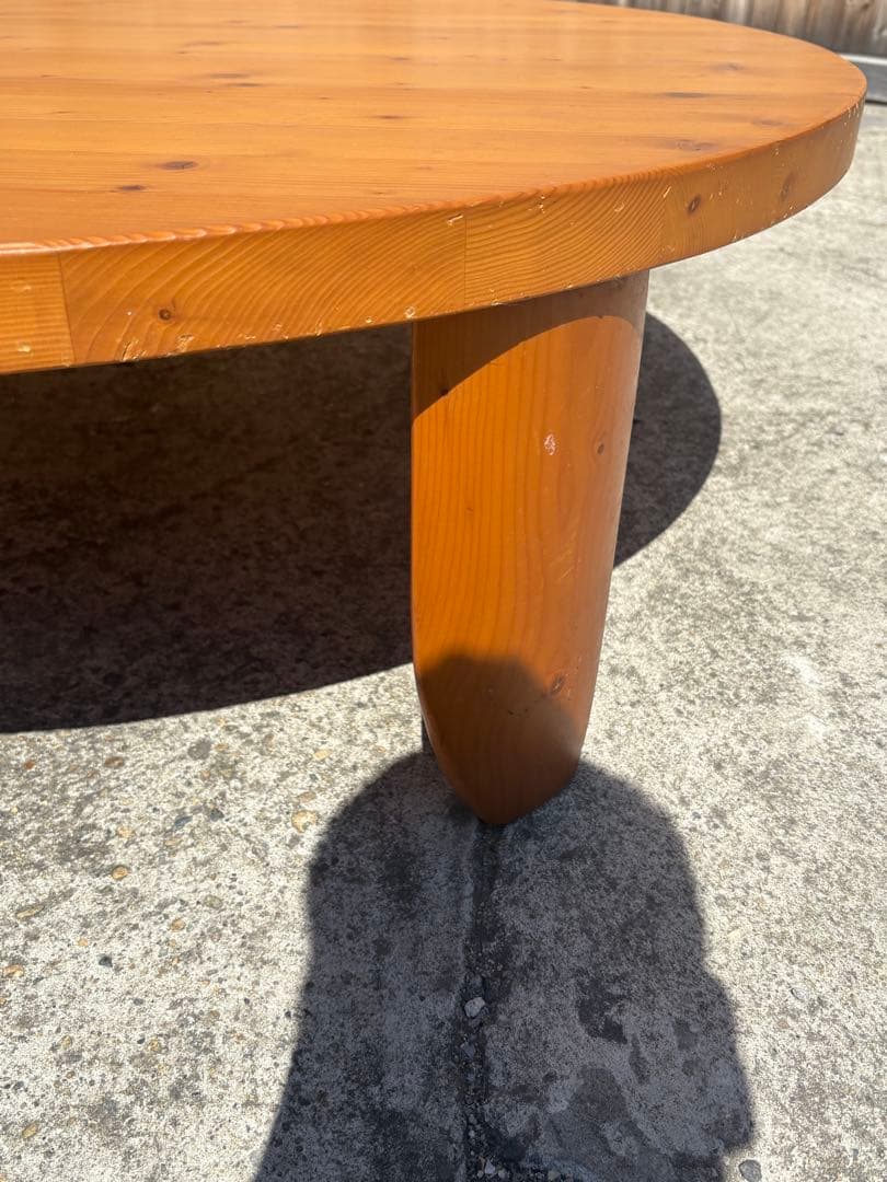 廃盤　ニトリ　スコッチ120 円卓　折りたたみ　ちゃぶ台　ローテーブル　天然木