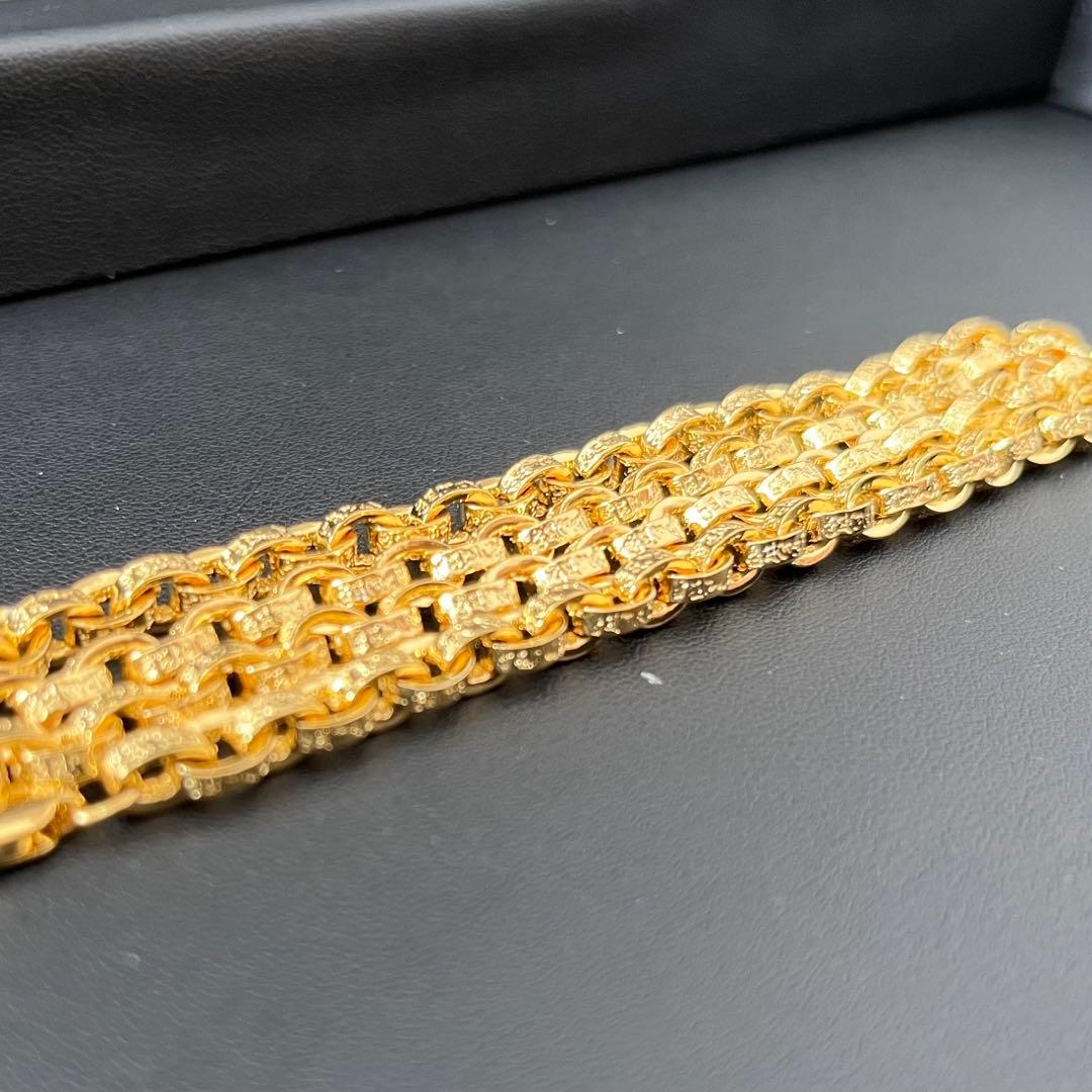 梵字彫 22k仕上げ ペーパーチェーン ロープチェーン ゴールド ネックレス