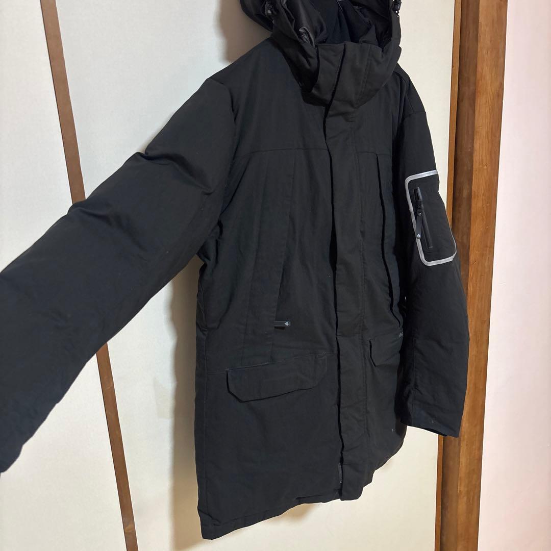 【美品】MONT-BELL モンベル フードダウンジャケット ロング丈 L 黒