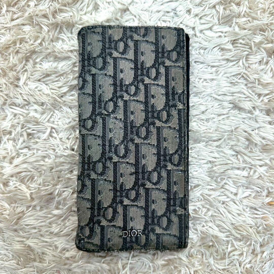 DIOR 長財布 トロッター オブリーク 二つ折り グレー