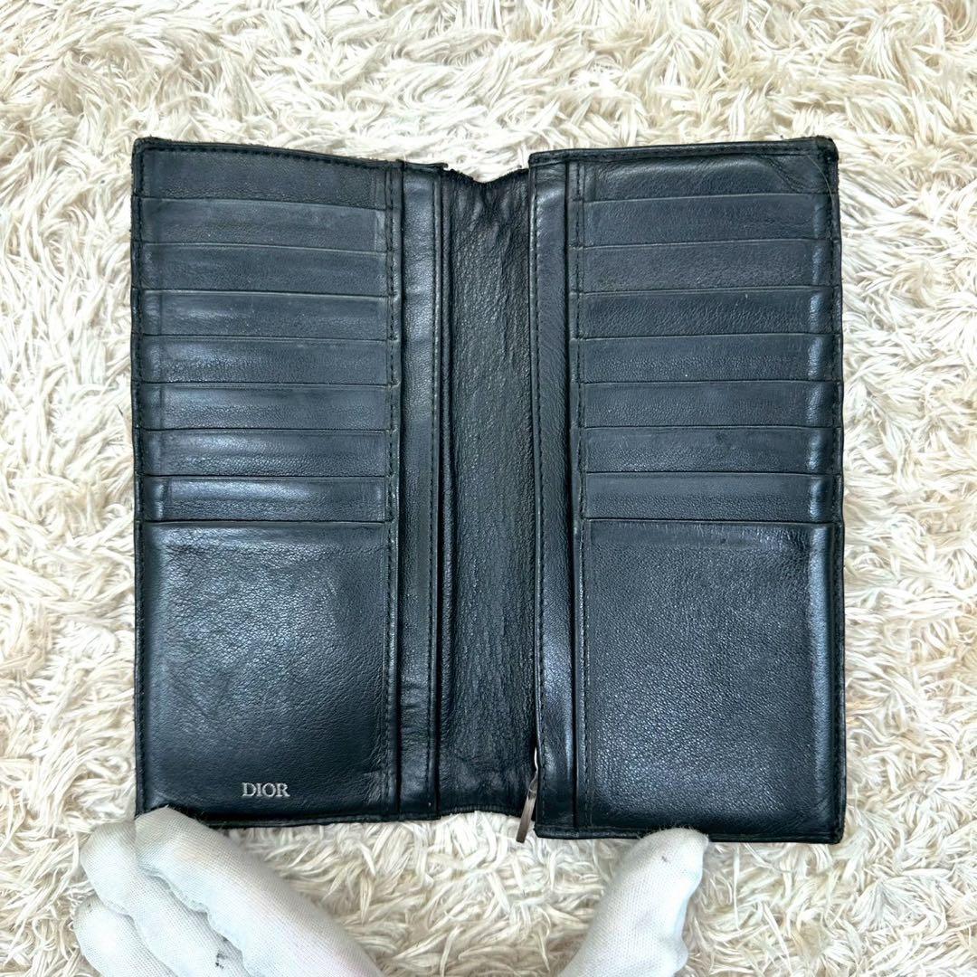 DIOR 長財布 トロッター オブリーク 二つ折り グレー