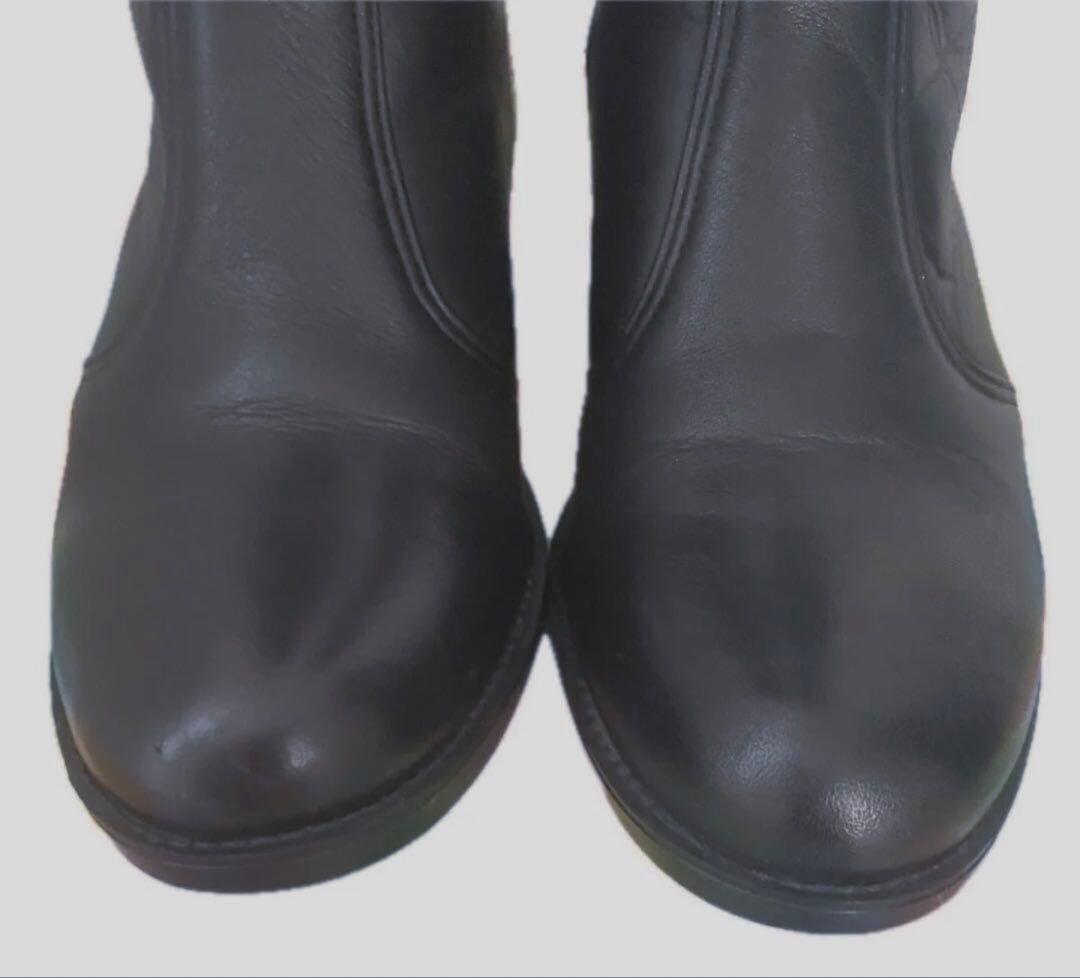 【廃番／美品】第一ゴム ラ・シェブリー本革ロングブーツ スパイク底防滑