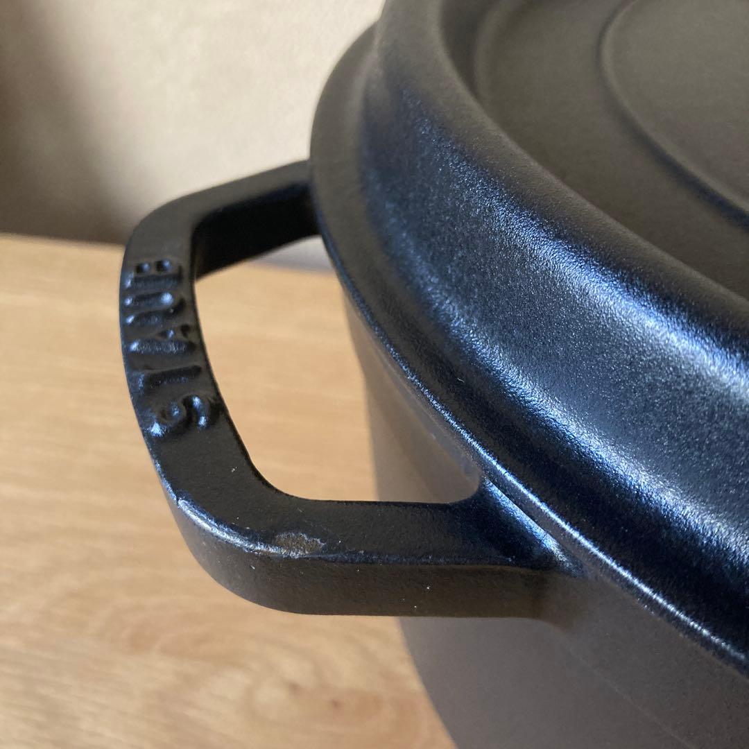 三*上様 ストウブ ピコ・ココット 26 cm ラウンド　ブラック　鋳鉄