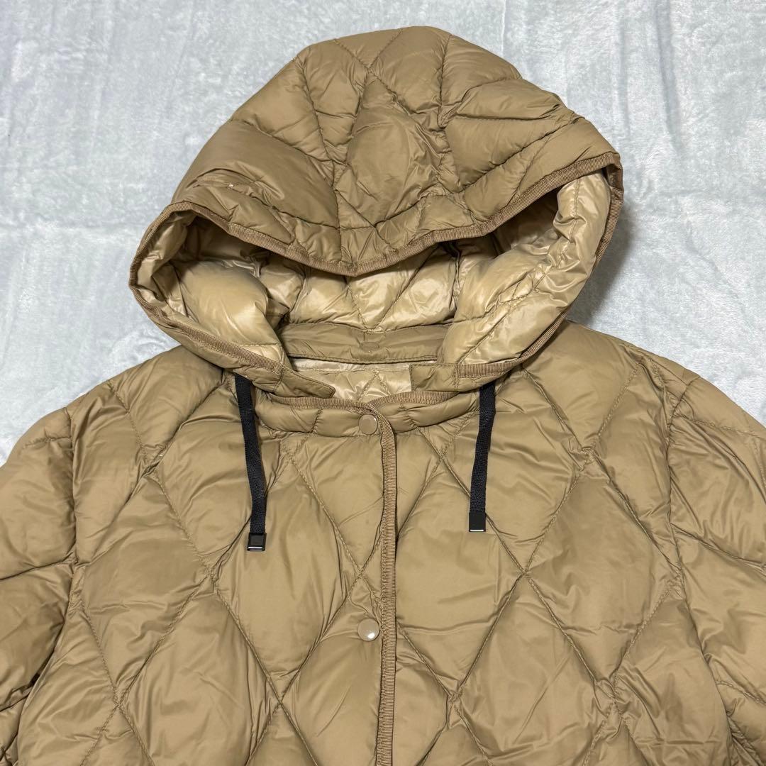 【ZARA】キルティングダウンロングコート　ロングダウン　フード取り外し可能　M