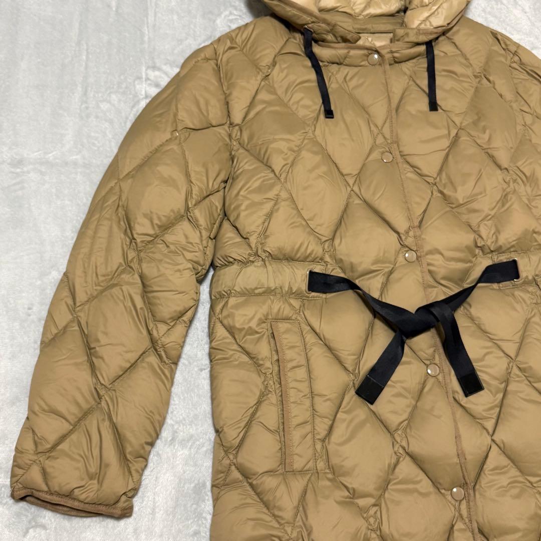 【ZARA】キルティングダウンロングコート　ロングダウン　フード取り外し可能　M