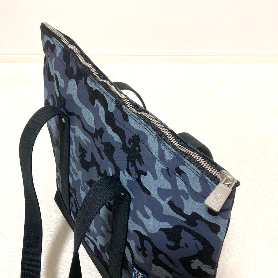 【美品】 一澤信三郎帆布 N-30 アトム 迷彩×黒　トートバッグ A4