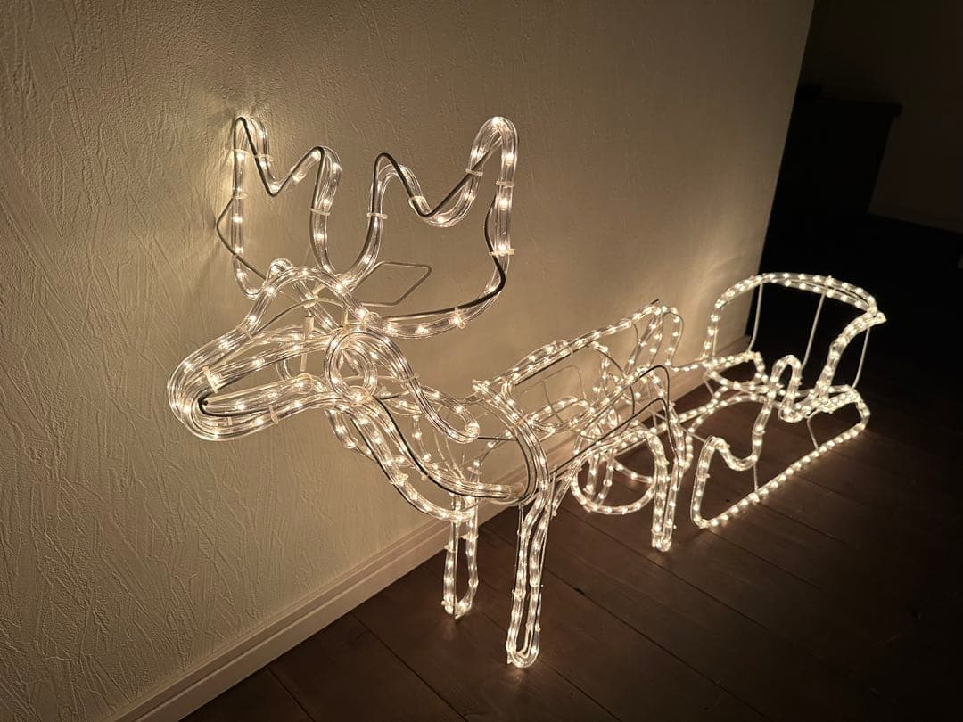 【美品】1.2m 大きなトナカイとソリのイルミネーション