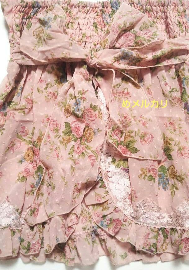 LIZ LISA リズリサ 花柄キャミソール チュニック ピンク 薔薇 リボン