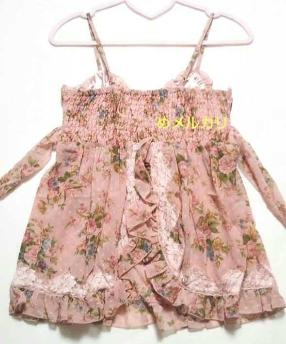 LIZ LISA リズリサ 花柄キャミソール チュニック ピンク 薔薇 リボン