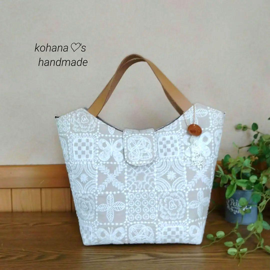ハンドメイド ஐ..タブ付きトートバッグ ∂б ミナペルホネン ⚮̈