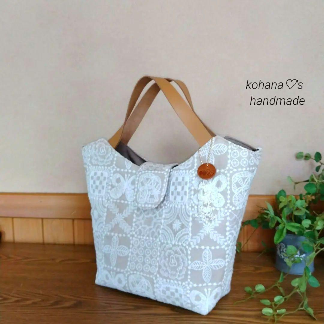 ハンドメイド ஐ..タブ付きトートバッグ ∂б ミナペルホネン ⚮̈