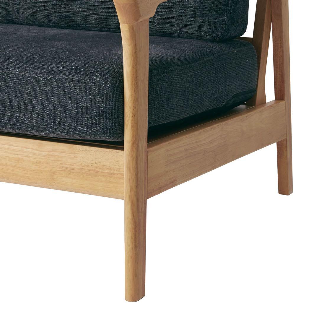 【まりんさん専用】ベルメゾン　2人掛けソファ　北欧　グレー×木