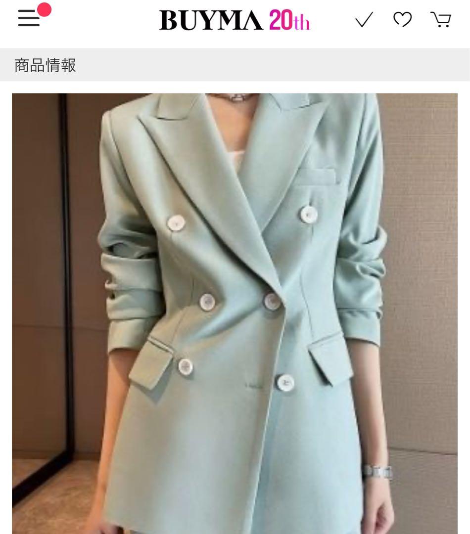 ZARABUYMA韓国グリーン ダブルスーツ上下　L