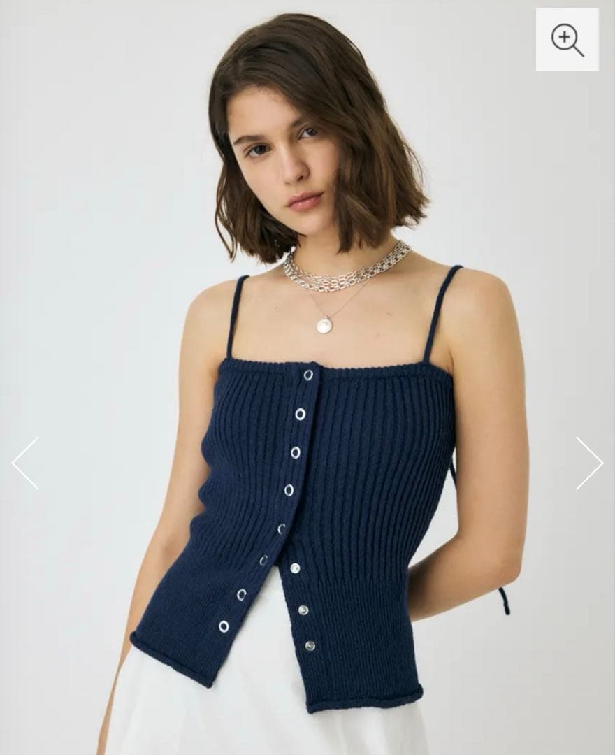 ゆの様 moussy FRONT BUTTON ニットキャミ