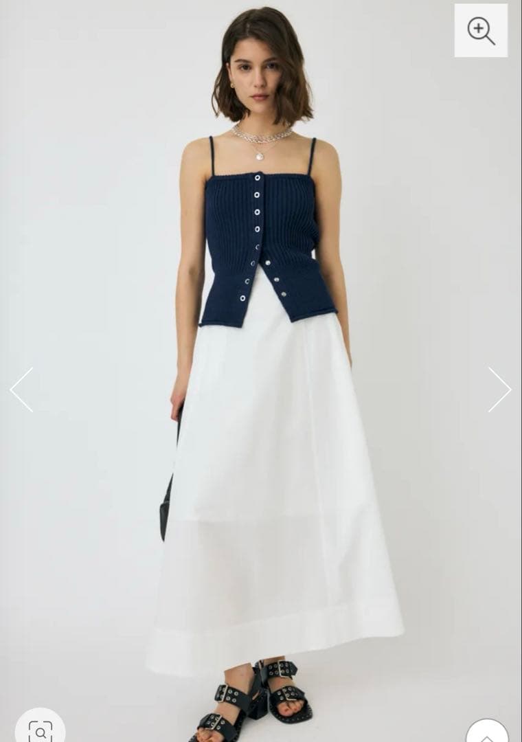 ゆの様 moussy FRONT BUTTON ニットキャミ