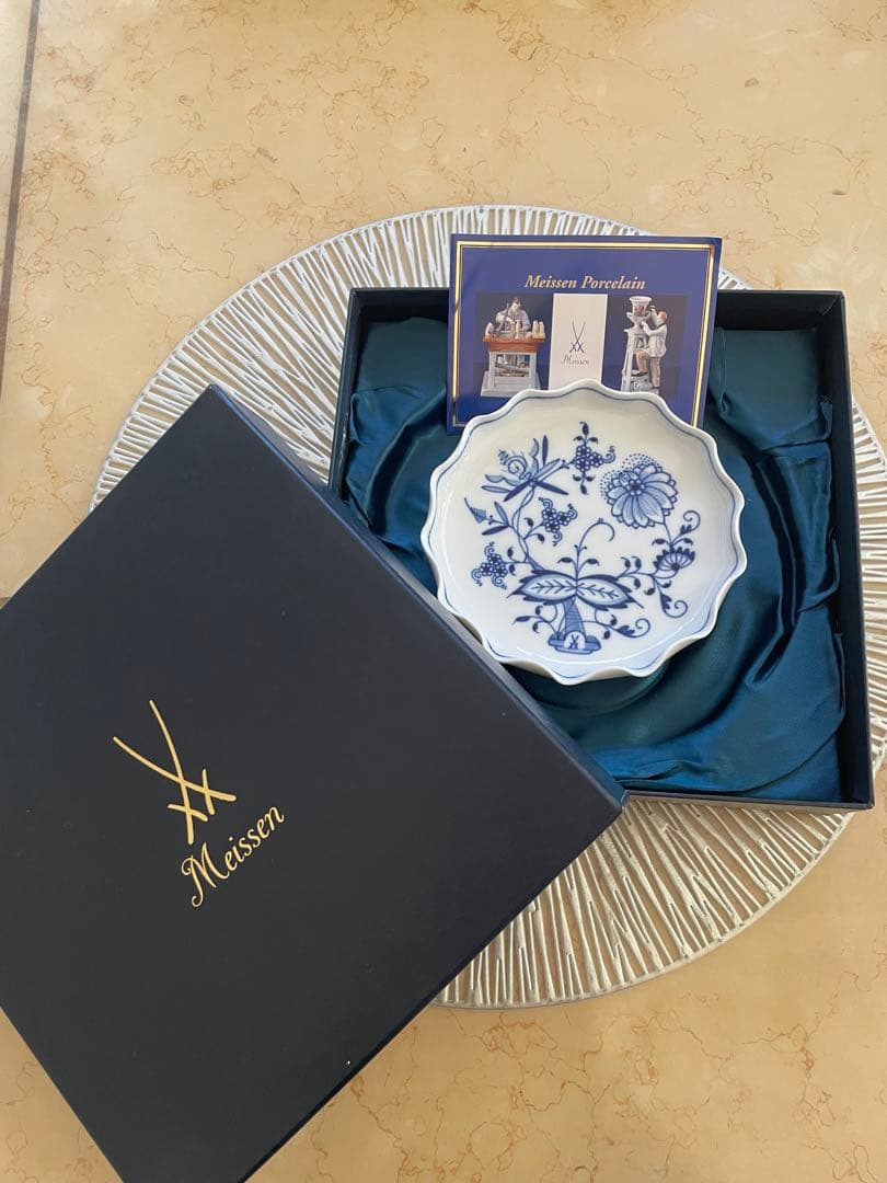 Meissen 花柄皿 約13cm