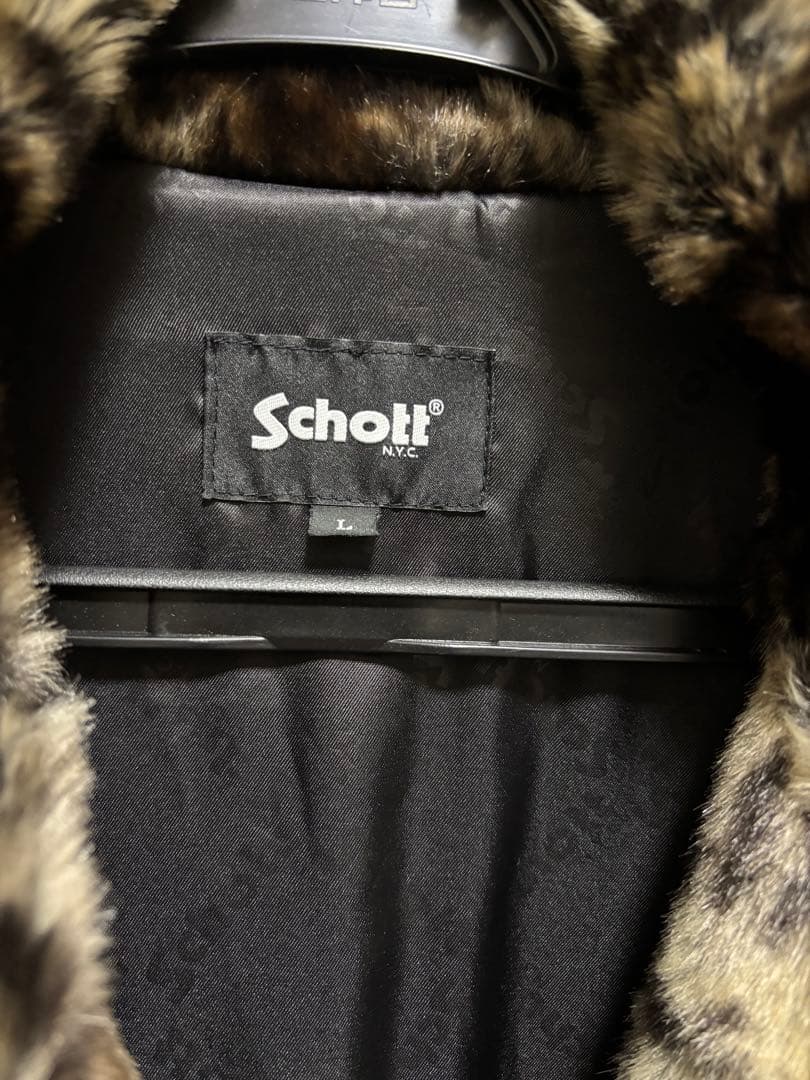 Schott フェイクファージャケット ブラウン系