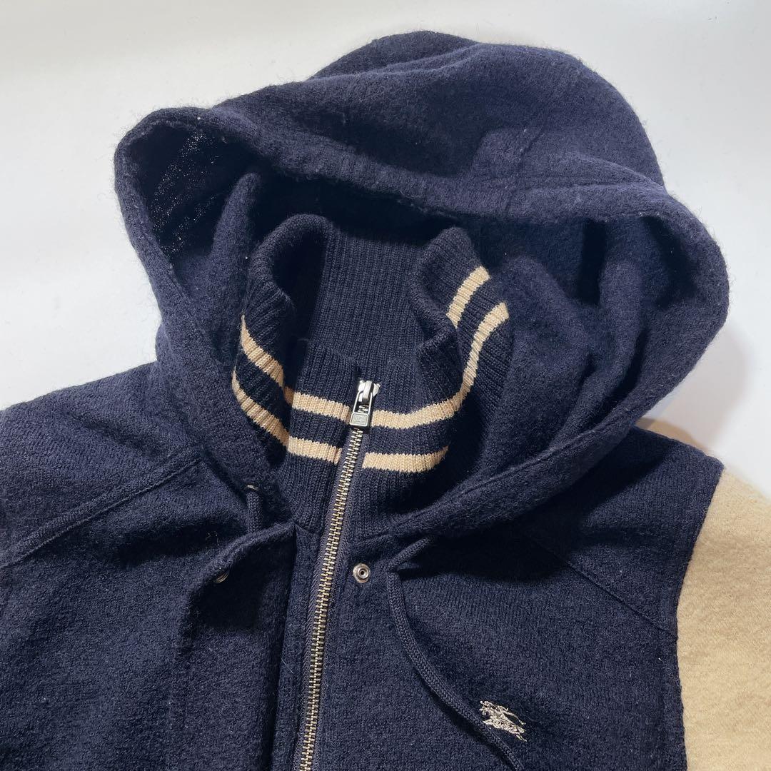 希少✨　バーバリーブルーレーベル　スタジャン　フード　チェック　ホースロゴ　M