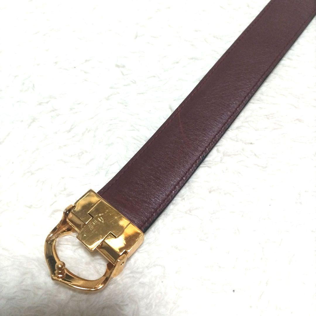 【美品】Cartier カルティエ ゴールドロゴバックル レザーベルト 廃盤