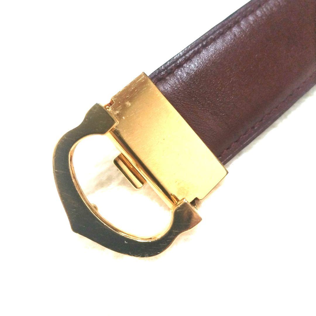 【美品】Cartier カルティエ ゴールドロゴバックル レザーベルト 廃盤
