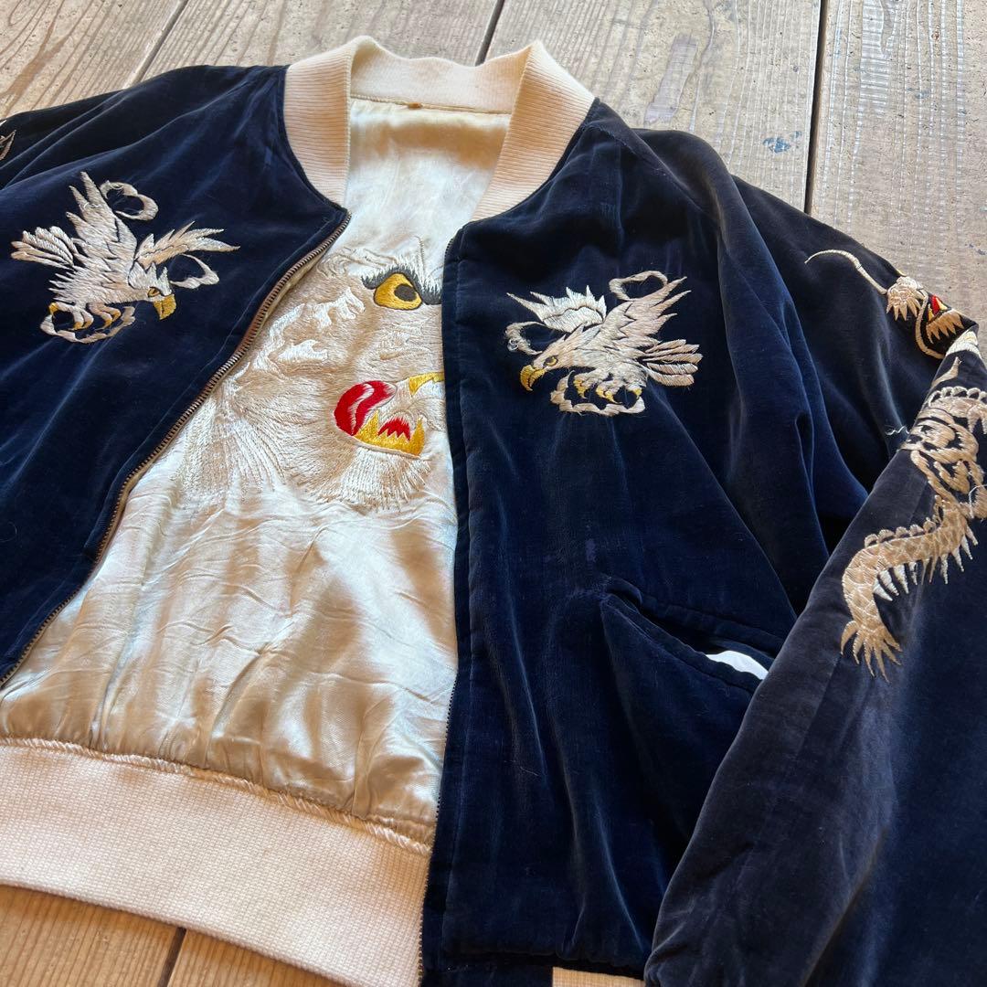 50年代 スカジャン スーベニアジャケット 別珍 鷹 虎　オリジナル ビンテージ