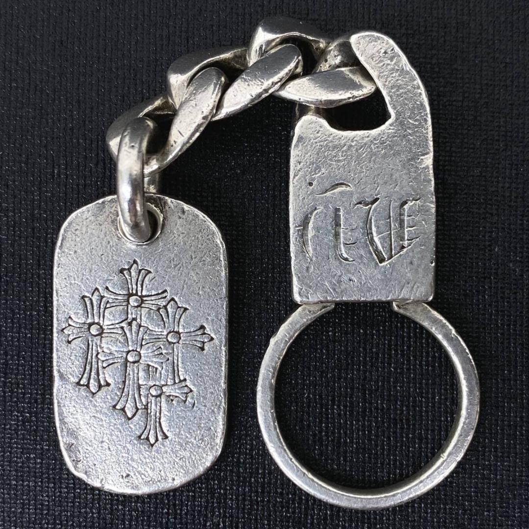 正規品 CHROME HEARTS シルバー クロス ドッグタグ キーチェーン