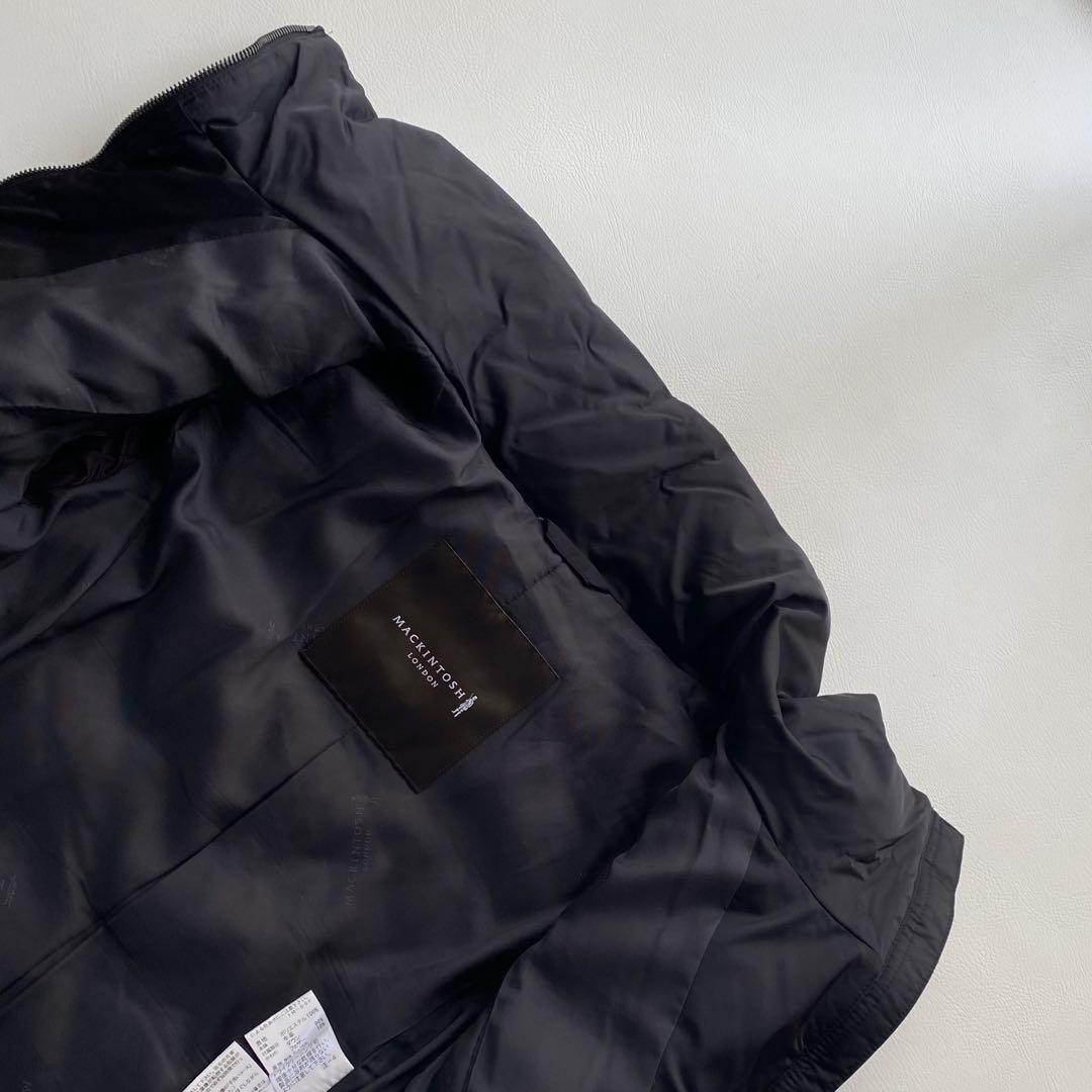 【極美/ダウン】マッキントッシュロンドン スタンドカラーコート 黒 38