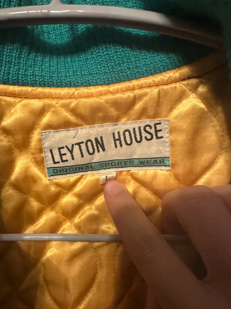LEYTON HOUSE レイトンハウス スタジャン レザー袖 L 90s