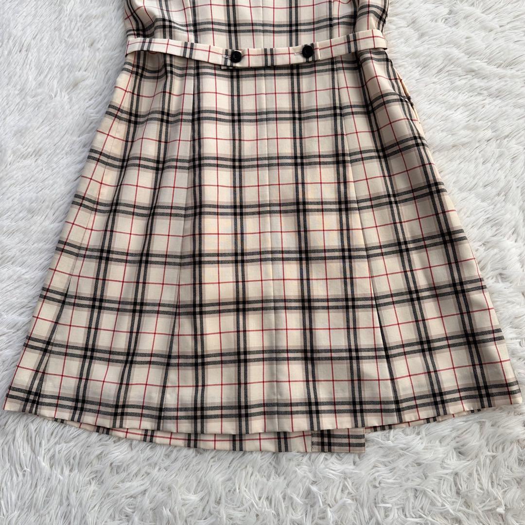 美品 バーバリー ラップワンピース ノバチェック ノースリーブ ベルト 150
