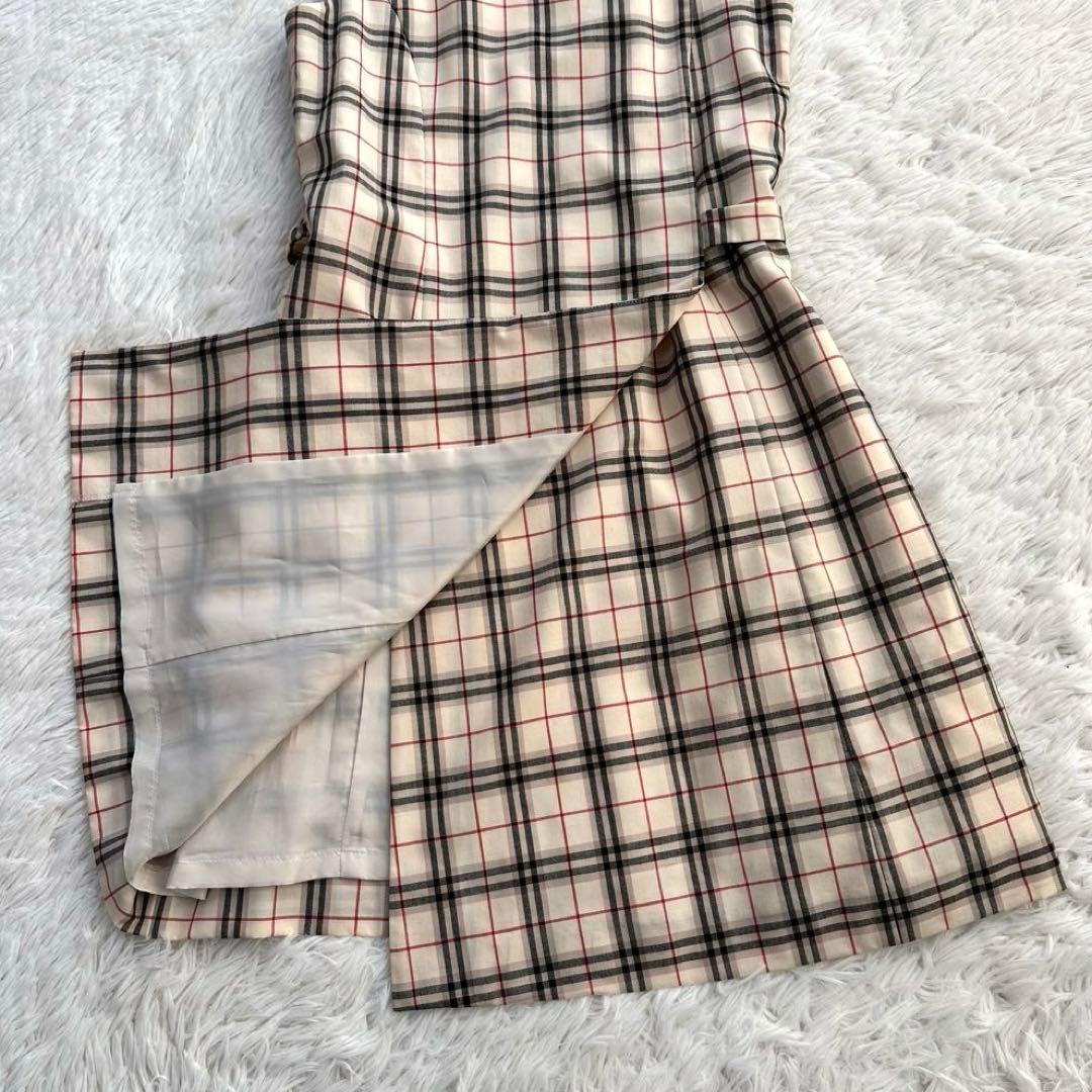 美品 バーバリー ラップワンピース ノバチェック ノースリーブ ベルト 150