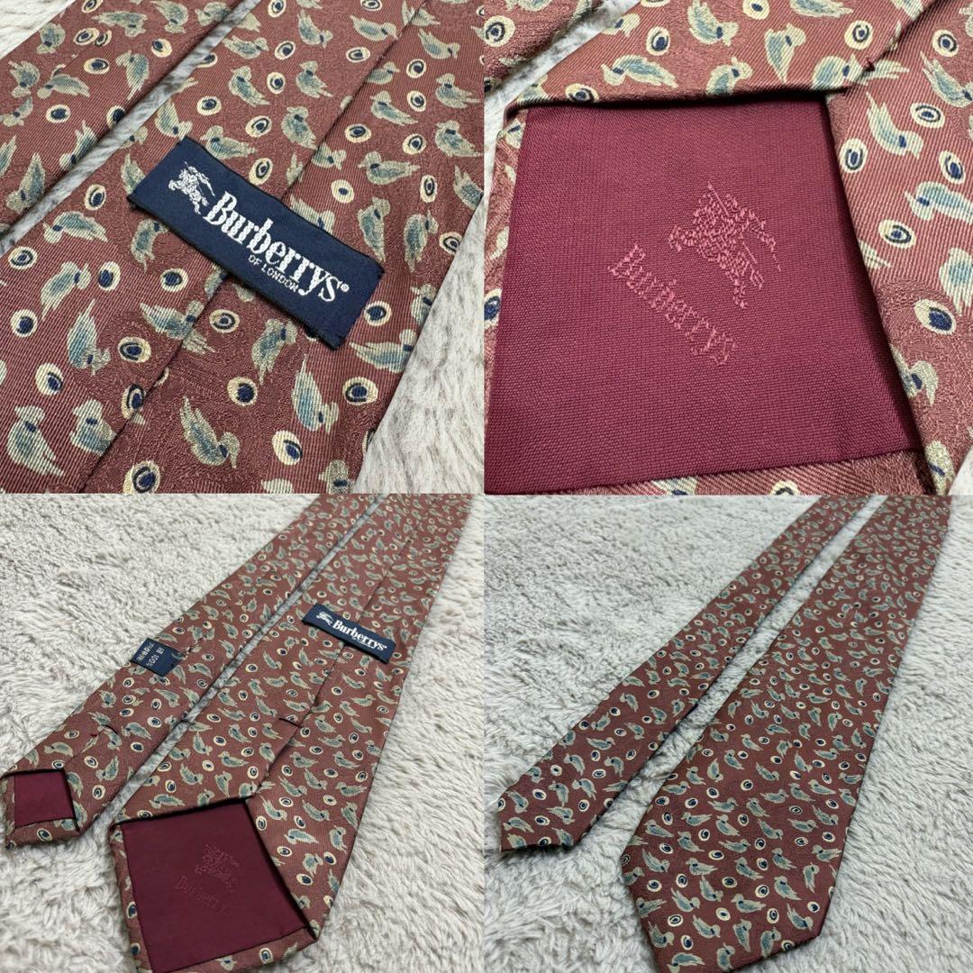 Burberrysネクタイシャツスイングトップ　クロコダイル柄　スエード生地古着