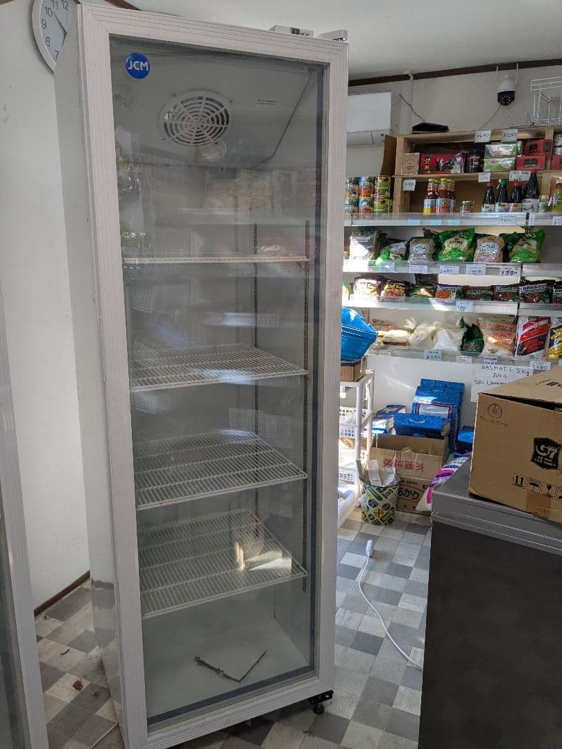 JCM ガラス冷蔵庫 5棚 スリムデザイン