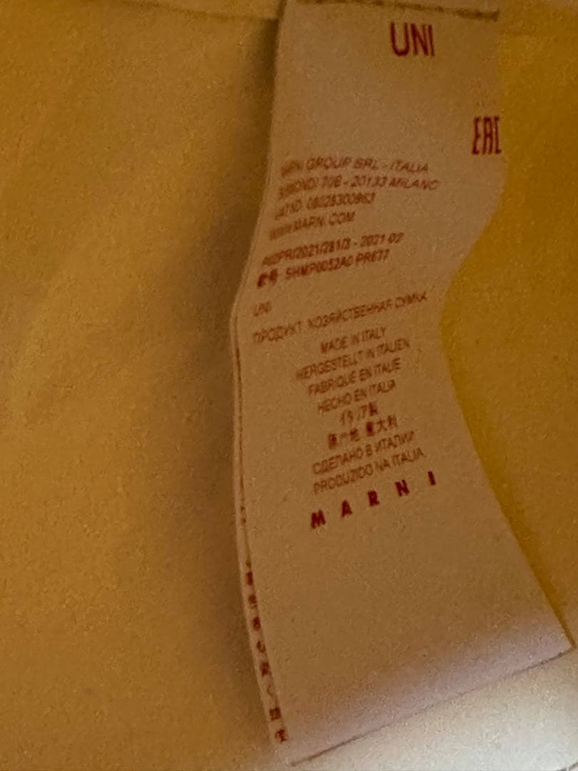 MARNIマル二　トートバック　PVCフラワー　ホワイト　ブルー