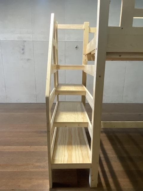 【九州～関東送料無料】階段付きロフトベッドナチュラル　 アウトレット　1001