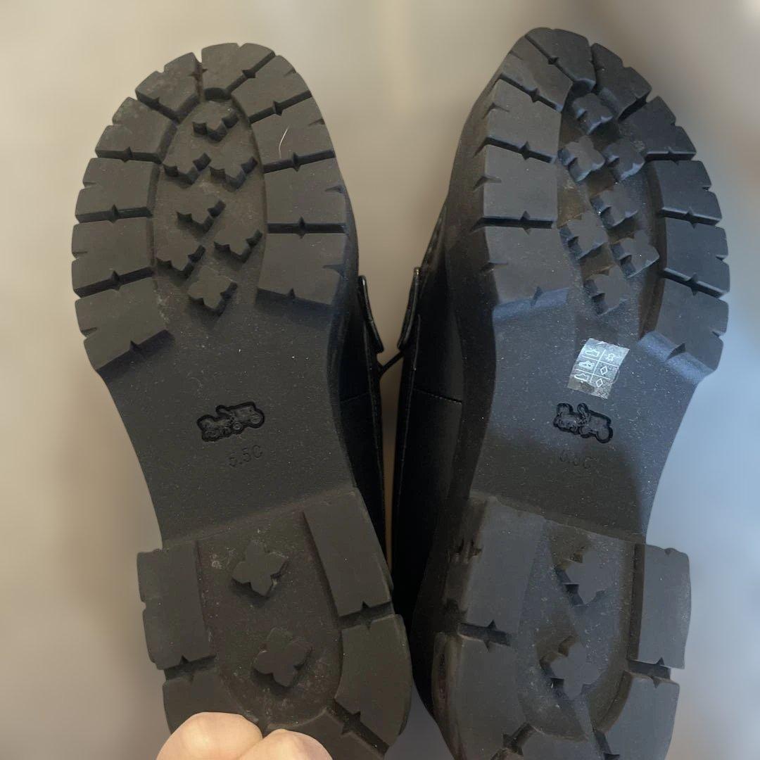 COACH ブラックレザー ローファー