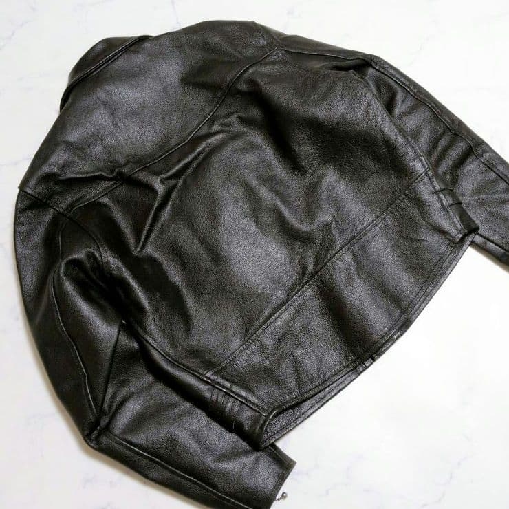 ヴィンテージ ダブル ライダースジャケット 裏地赤 キルティング ブラック М