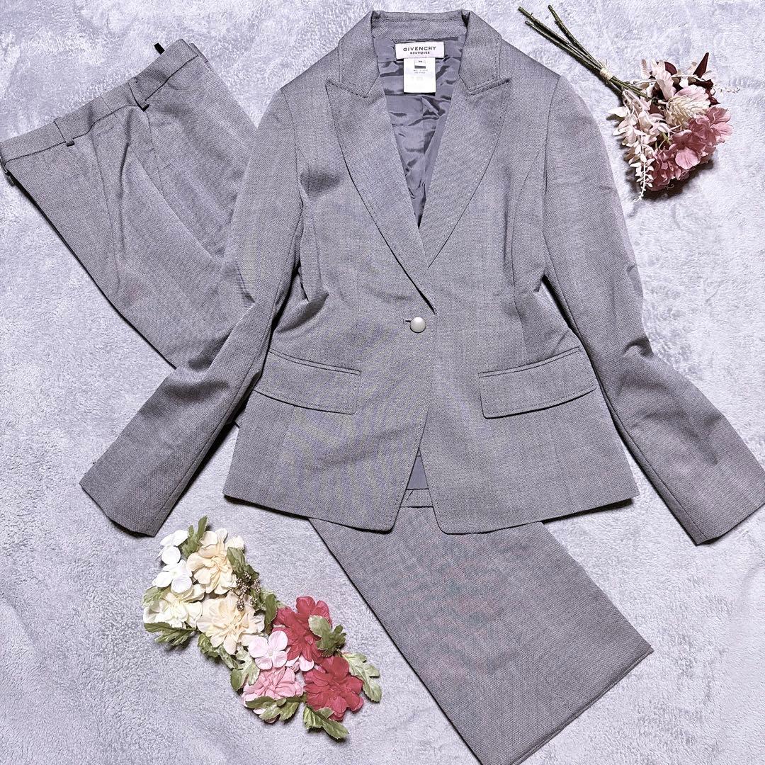 【未使用】ジバンシー パンツスーツ ワイドパンツ ステッチ ウール シルクM