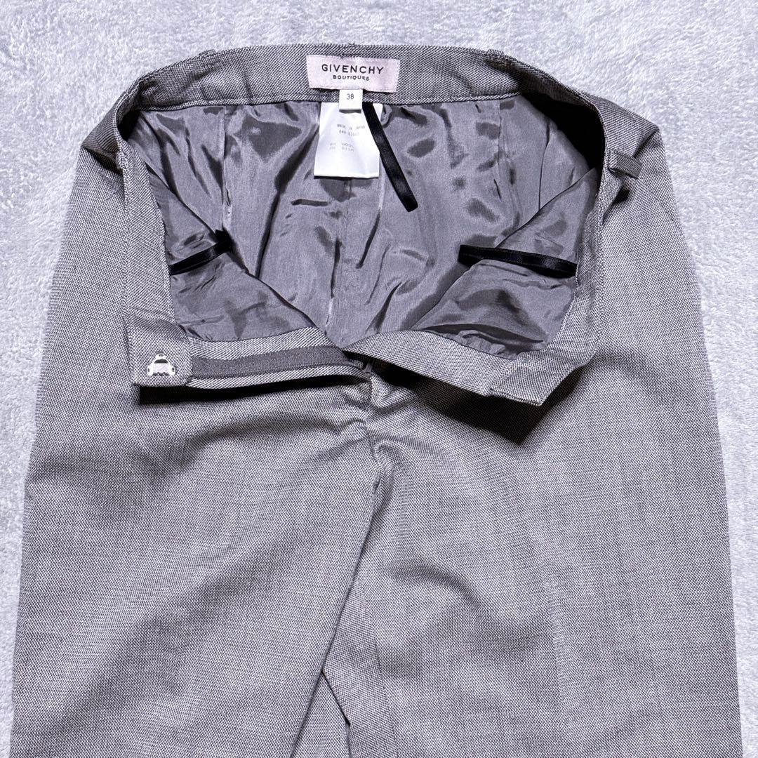 【未使用】ジバンシー パンツスーツ ワイドパンツ ステッチ ウール シルクM