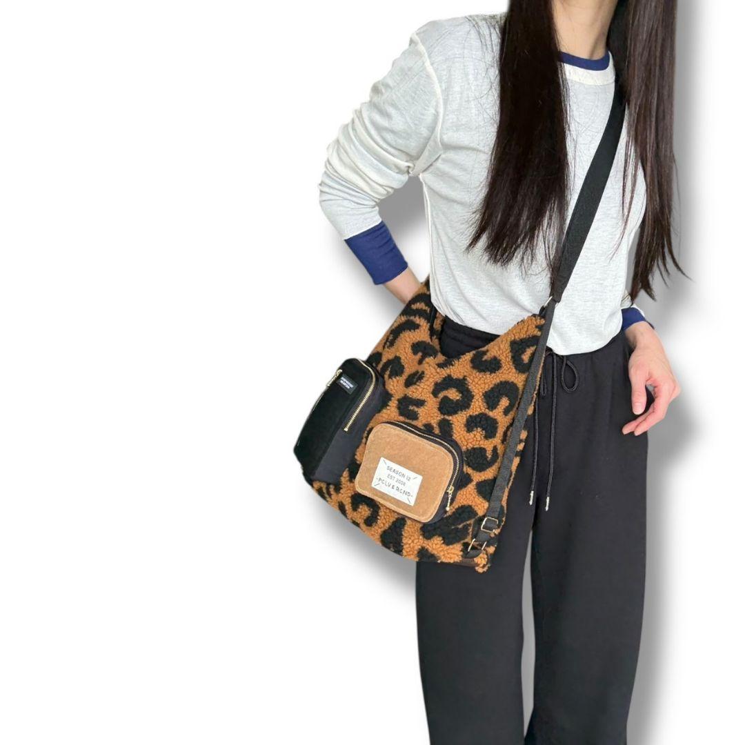 Mサイズ／3way bag／ブラウンレオパボア