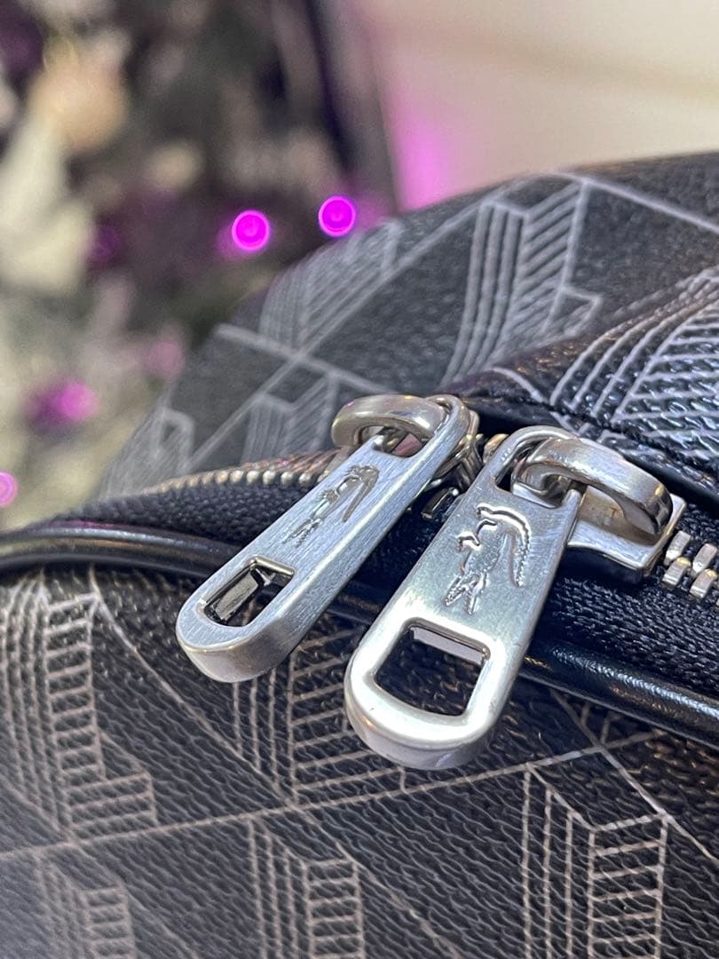 LACOSTE ラコステ メンズ ボディバッグ 黒 モノグラム 未使用　ブラック