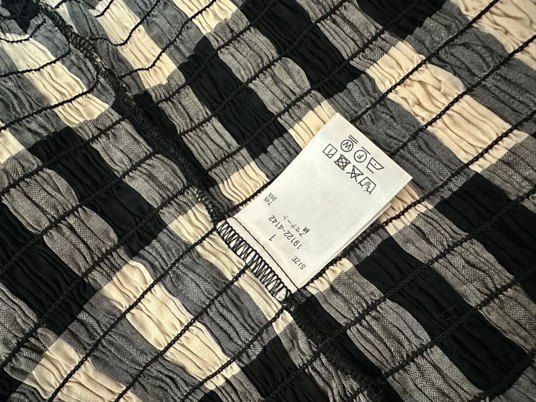 CLANE クラネ SHIRRING DESIGN BLOUSE MIX