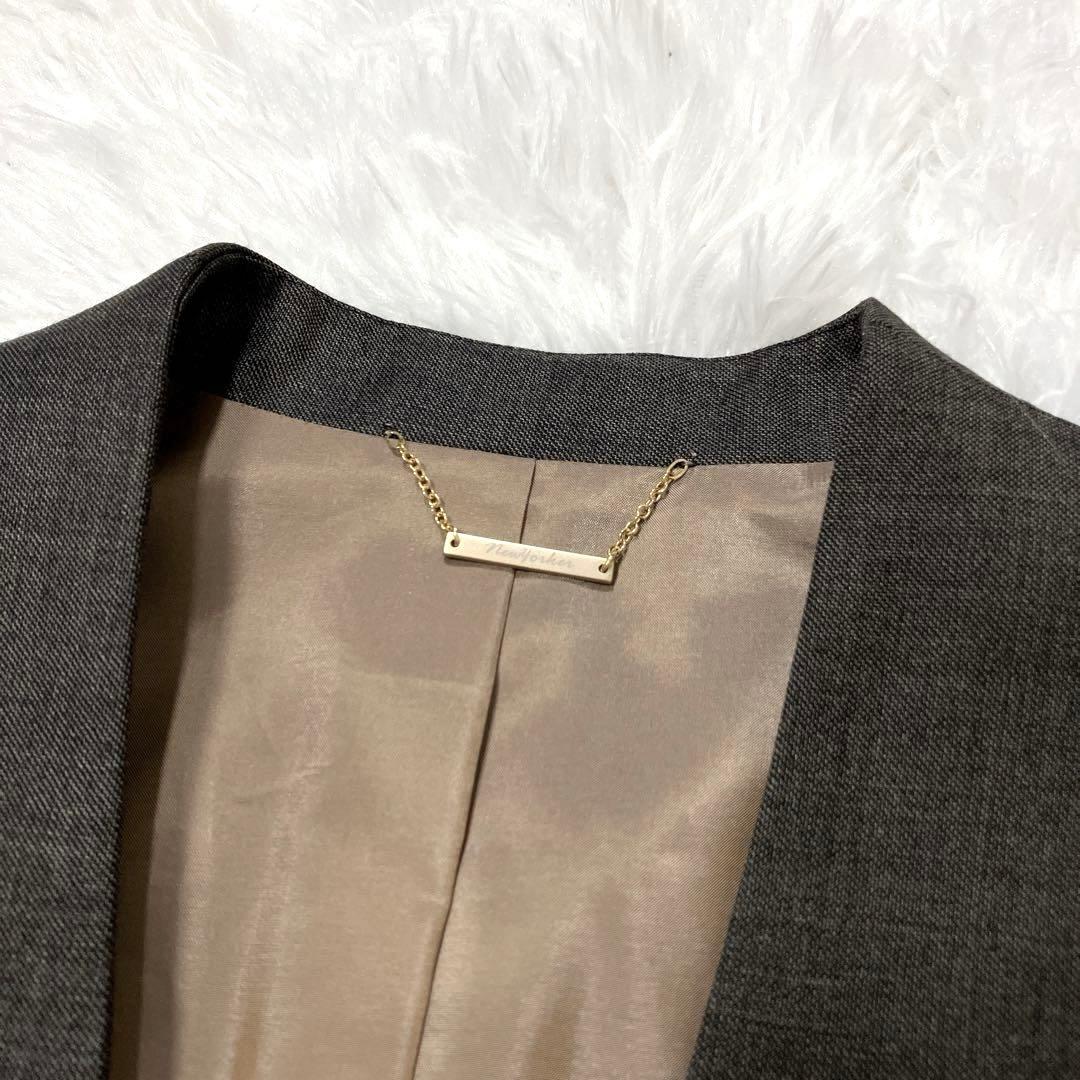 未使用級　ニューヨーカー　カノニコ　セットアップ　パンツスーツ　ノーカラー　11