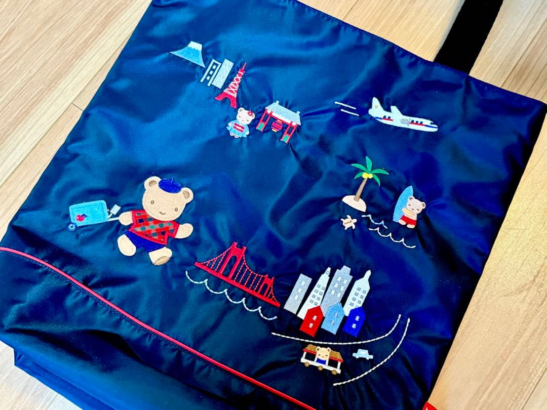 familiar JALコラボネイビー刺繍トートバッグ
