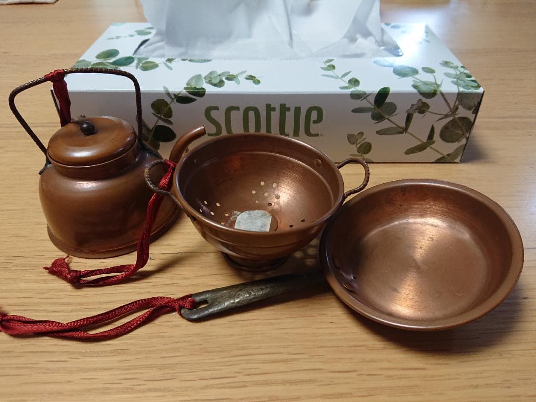 ミニチュア コランダー フライパン ケトル 銅