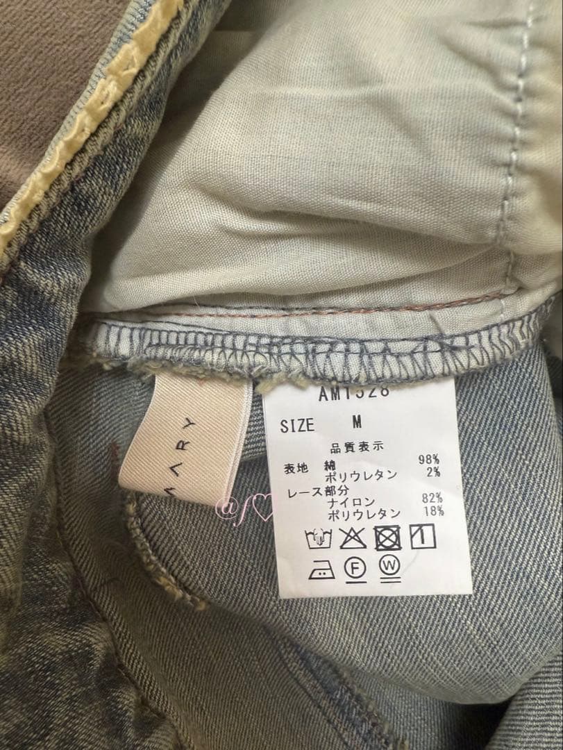 パンツ andmary Heart stitch denim M