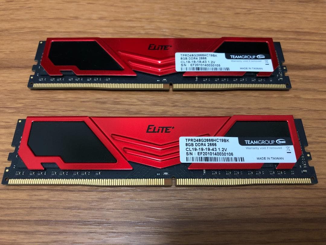 Team DDR4 2666MHz 16GB(8GBx2) デスクトップ用メモリ