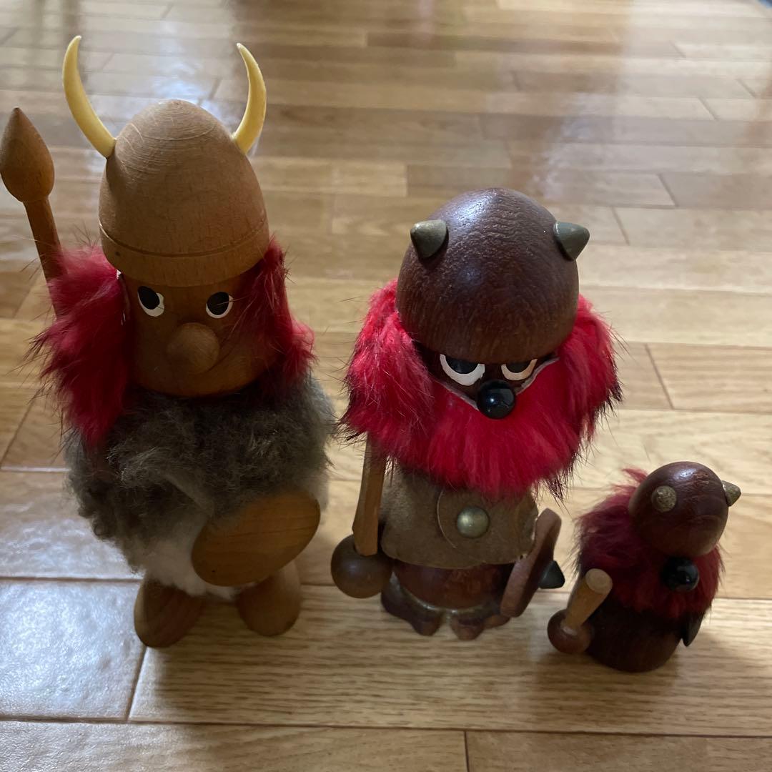 ヴィンテージ　ノギンス人形北欧 デンマーク　バイキング　3体セット