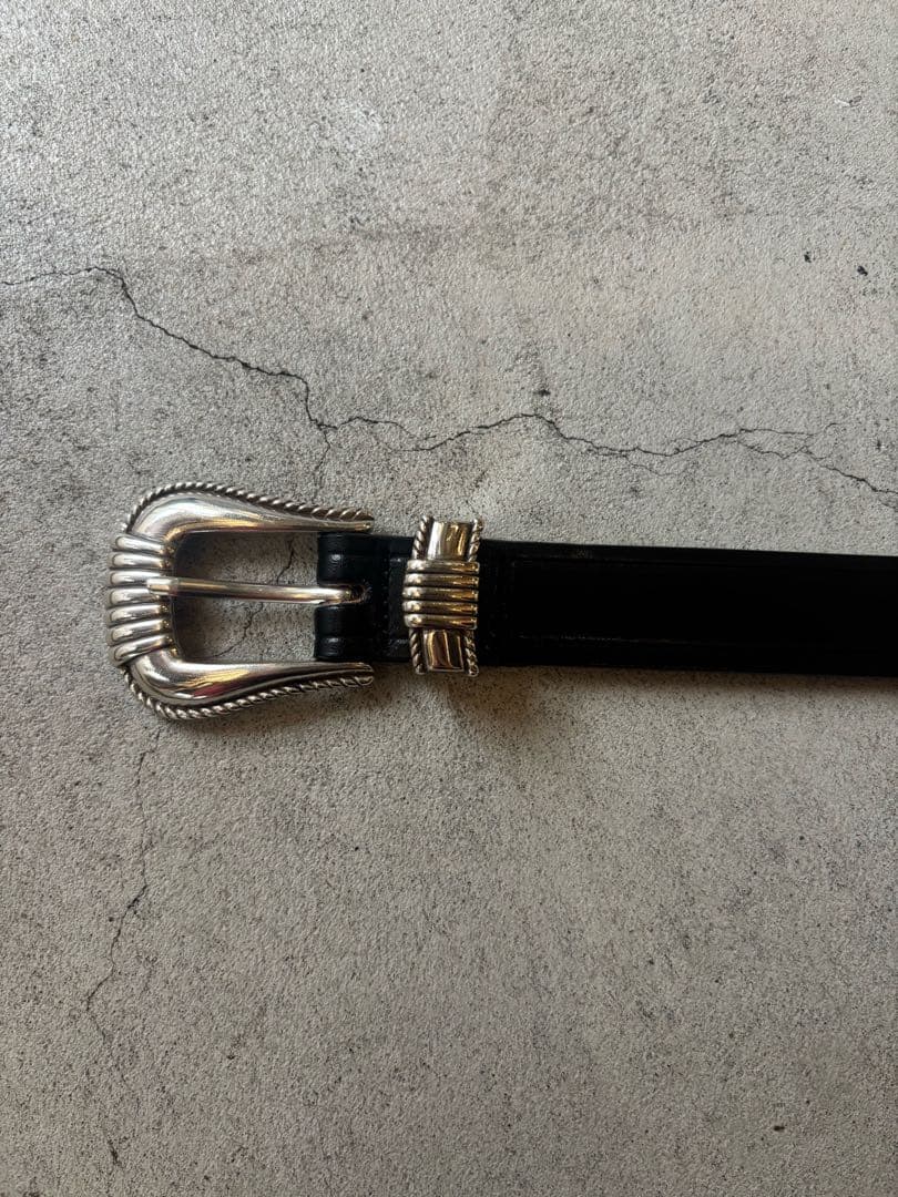 tory leather 3pieceシルバーバックルベルトUSA製 ウエスタン