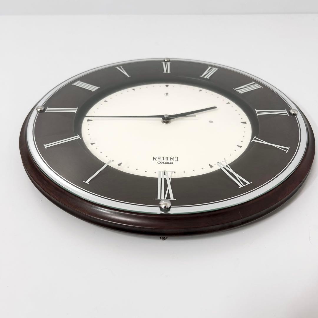 美品 SEIKO EMBLEM セイコー 電波時計 掛時計 HS540B 無垢