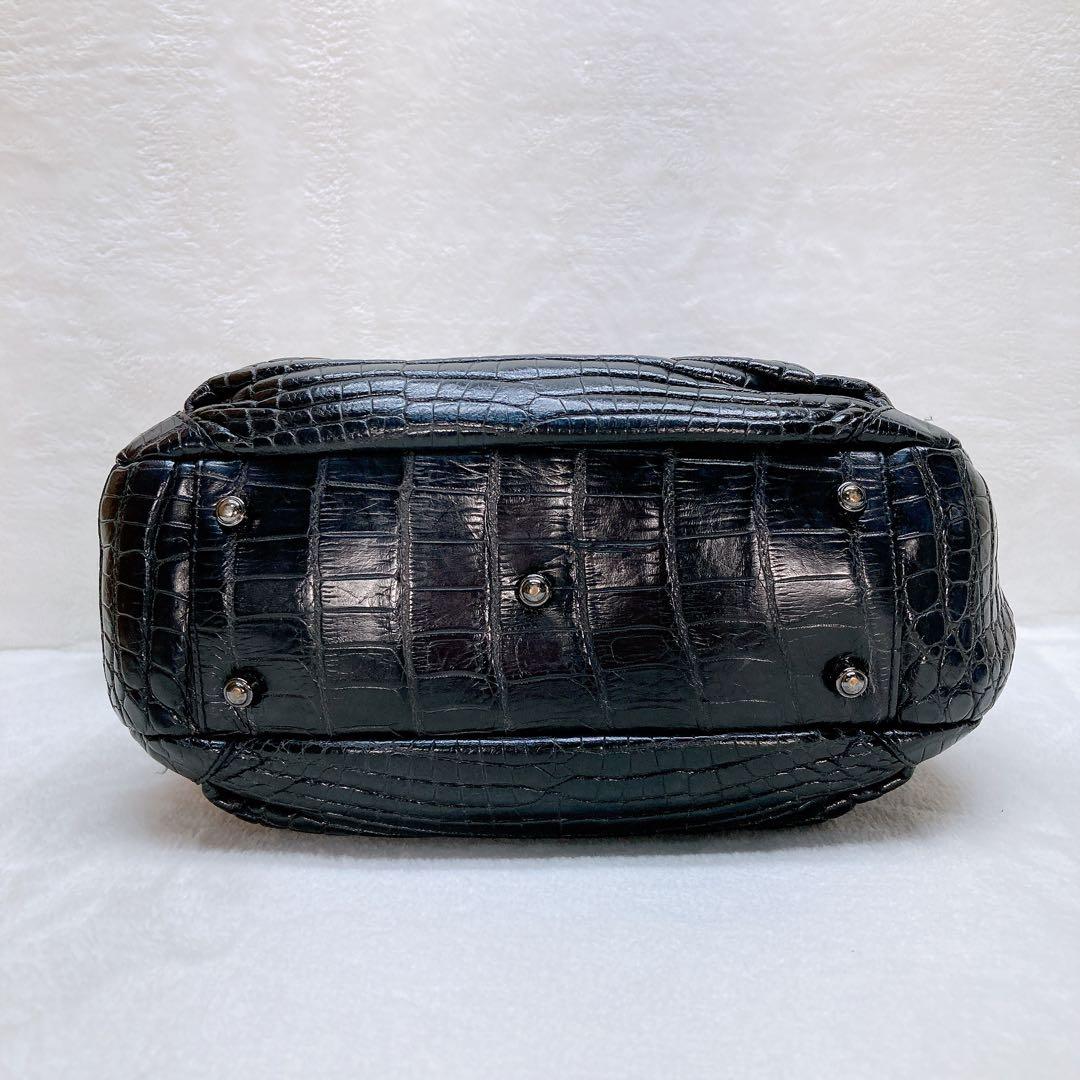 ✨美品✨クロコダイル マットクロコ 2wayショルダーバッグ レザー ブラック